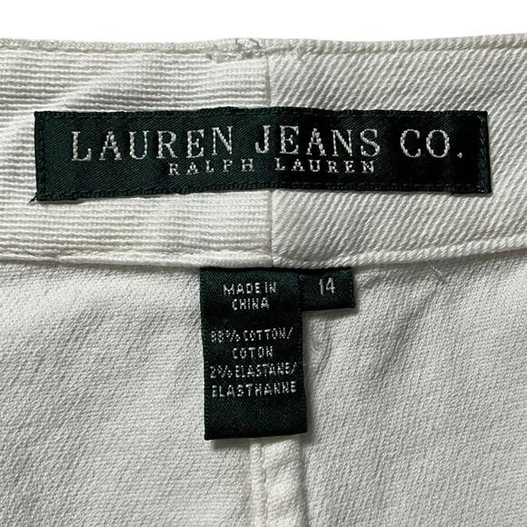 Vintage Lauren Ralph Lauren NWT White Denim Skirt Midi Length SZ 14 NWT Flare - Picture 7 of 10